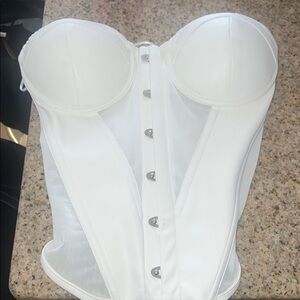 Akira White Bustier Corset Top